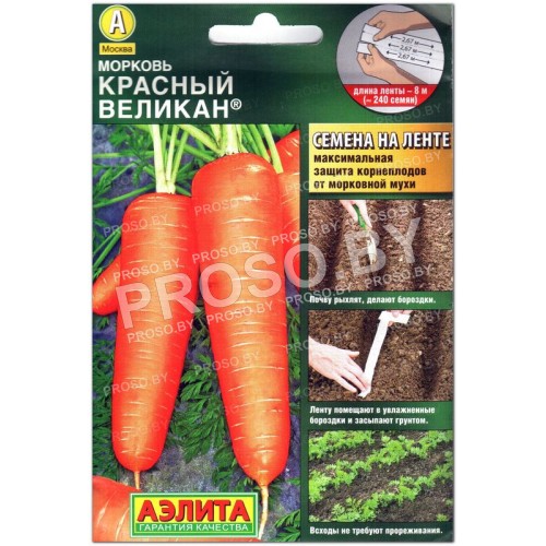 Морковь Красный великан, на ленте