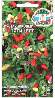 Перец острый кустарниковый Пятицвет F1