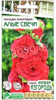 Мальва махровая Алые свечи