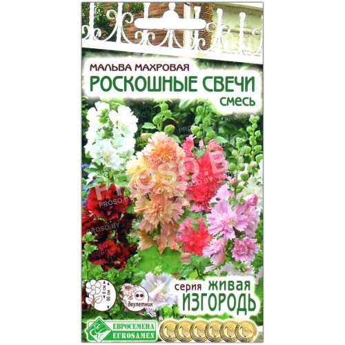 Мальва махровая Роскошные свечи, смесь