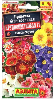 Примула бесстебельная Крупноцветковая F1, смесь