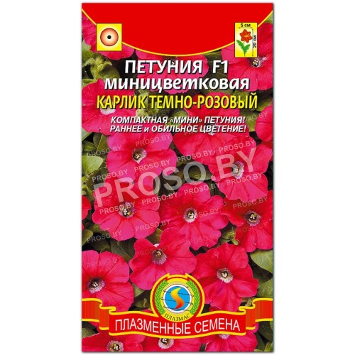 Петуния миницветковая Карлик темно-розовый F1
