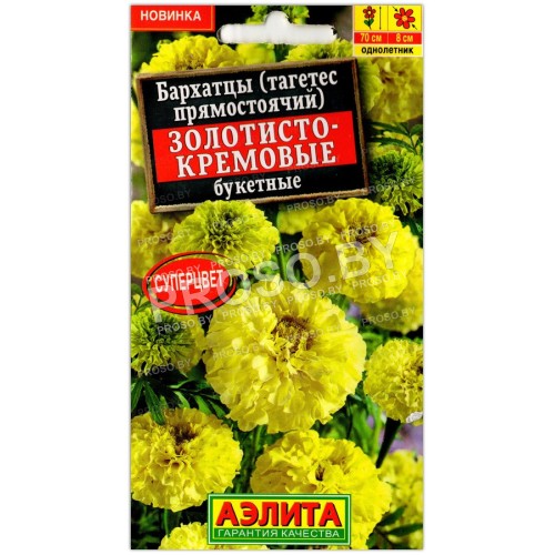 Бархатцы прямостоячие Золотисто-кремовые букетные