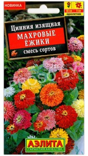 Цинния Махровые ежики, смесь