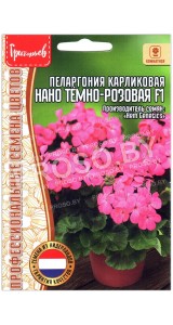 Пеларгония карликовая Нано темно-розовая F1