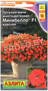 Петуния мини многоцветковая Минибелло красная F1