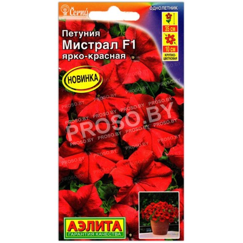 Петуния Мистарл ярко-красная F1