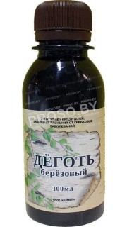 Деготь березовый (от вредителей и грибковых заболеваний), 100 мл.