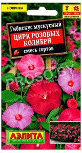 Гибискус мускусный Цирк розовых колибри, смесь